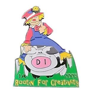 Destination Imagination DI IA 2005 Scarecrow On Cow Spotted Pig Pin